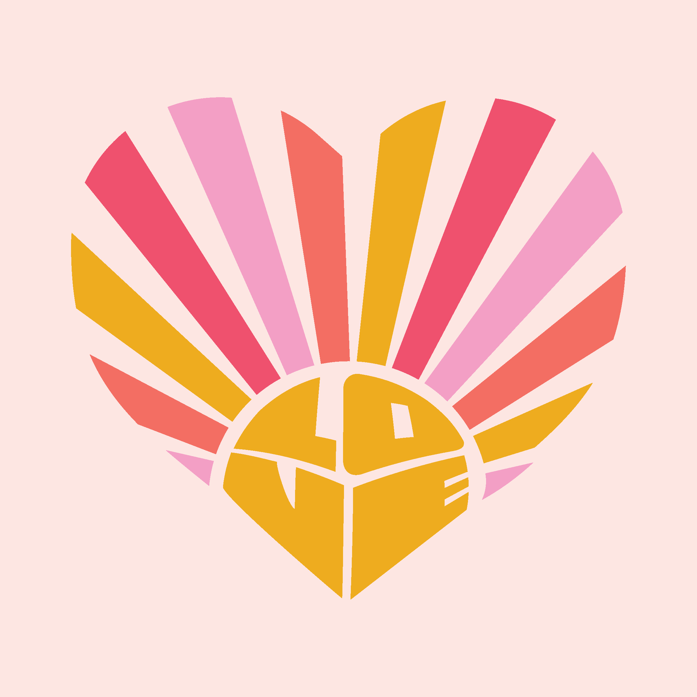 Heart Made of Rays spread by the Sun formed by the word Love by Elivera Designs