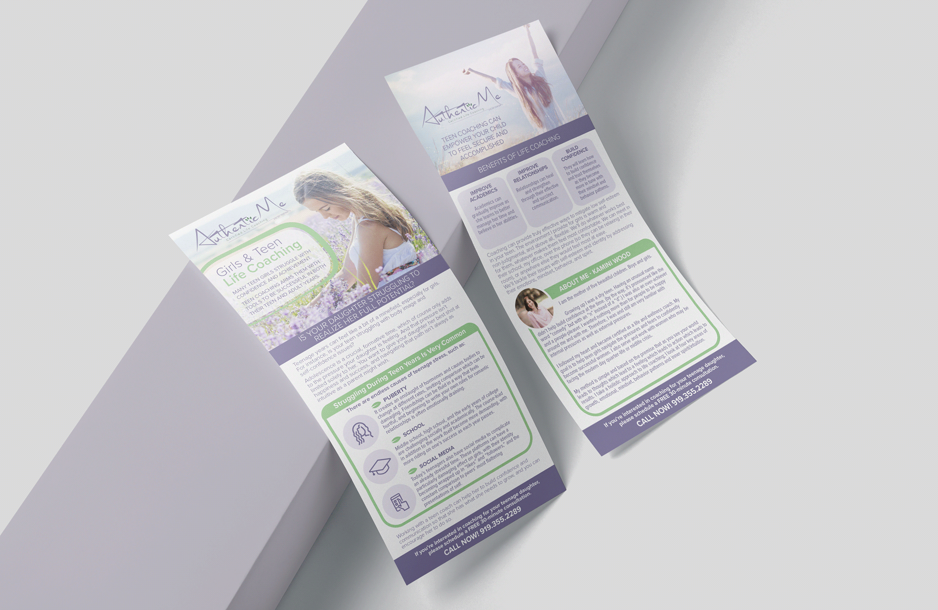 Rack Card Design for Life Coaching Services by Elivera Designs